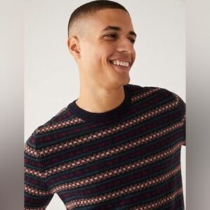 Marks & Spencer Fair Isle Lambswool Sweater SZ L